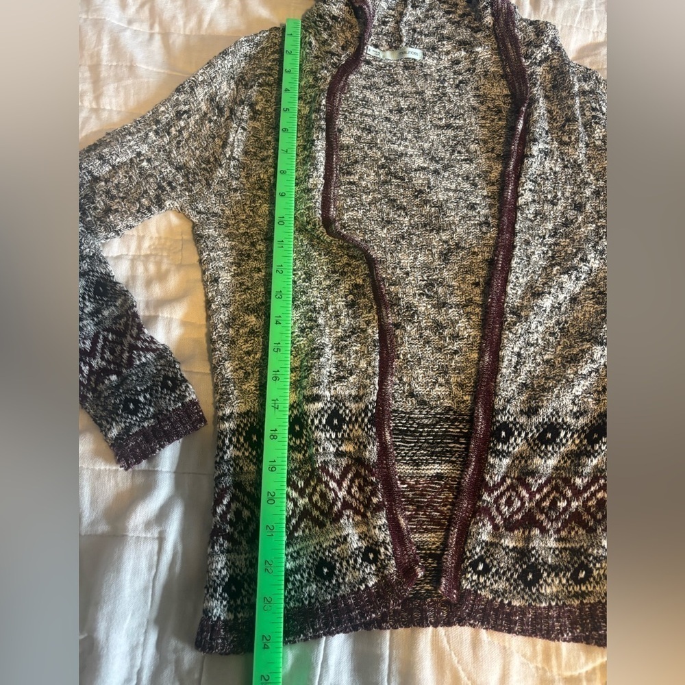 Maurice’s hooded Cardigan sweater. Size small multi color knit - Picture 8 of 9